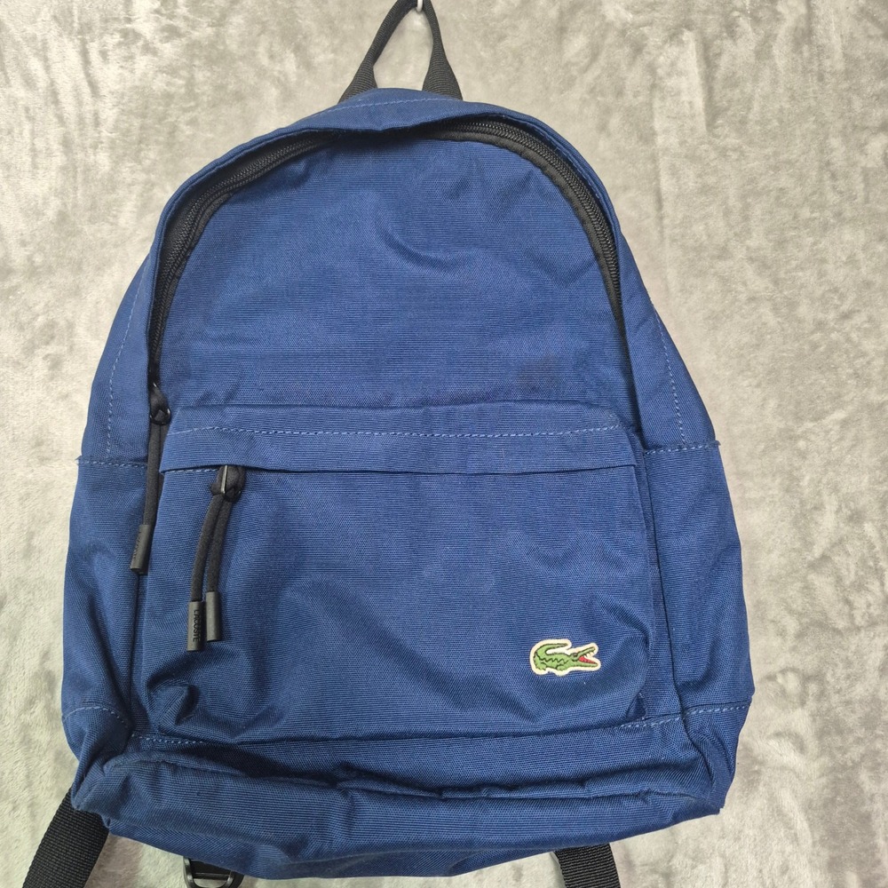 Lacoste Neocroc Navy Blue Canvas Backpack Embroidered Logo NH2677CE